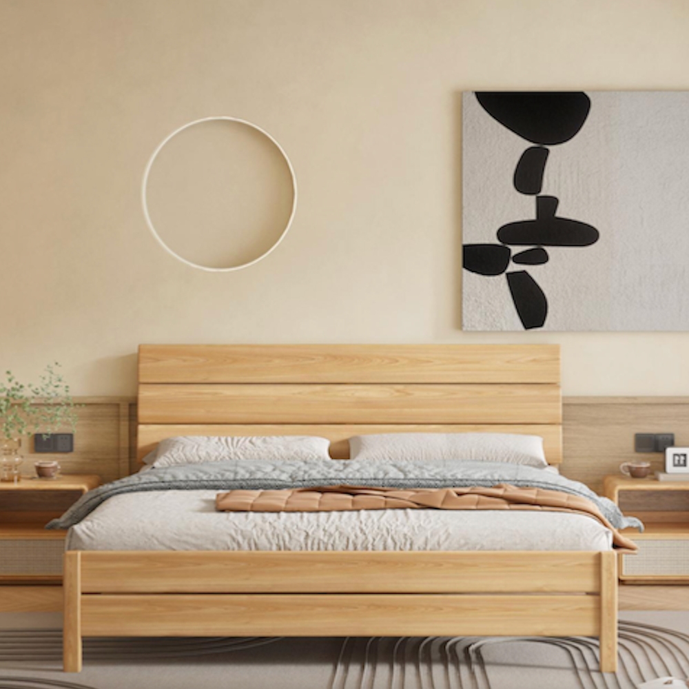 橙家居·家具 /預購/侘寂系列6尺實木床架 SSX-A180