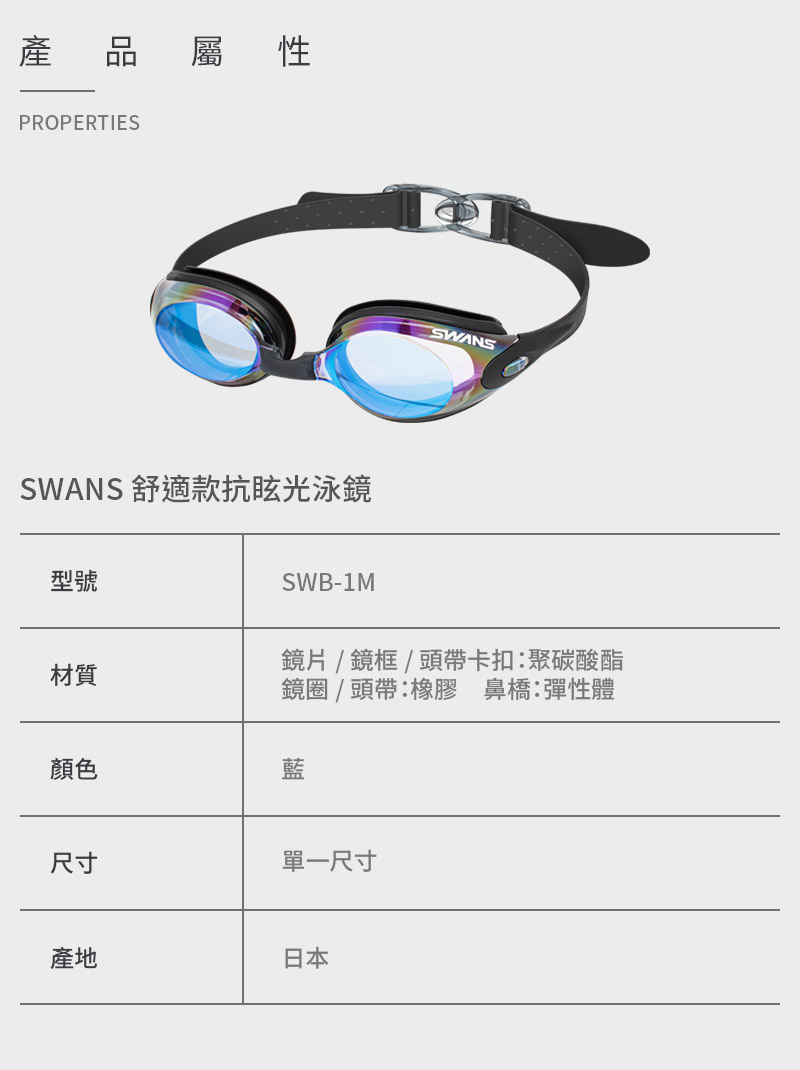 SWANS 全能舒適泳鏡 SWB-1M 推薦