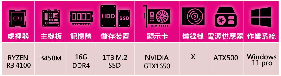 微星平台 R3四核GeForce GTX1650 WIN11