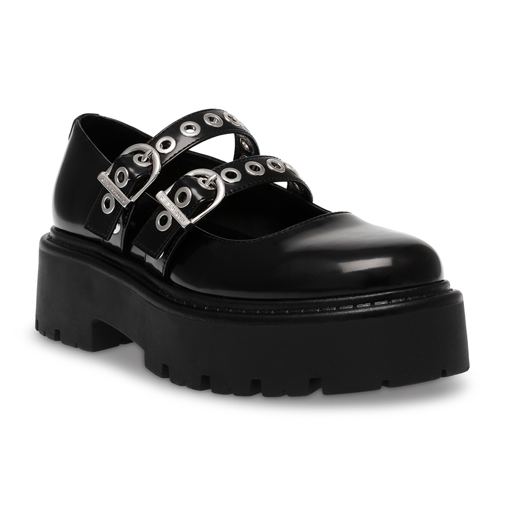 STEVE MADDEN OVERT 雙扣帶厚底瑪莉珍鞋(黑