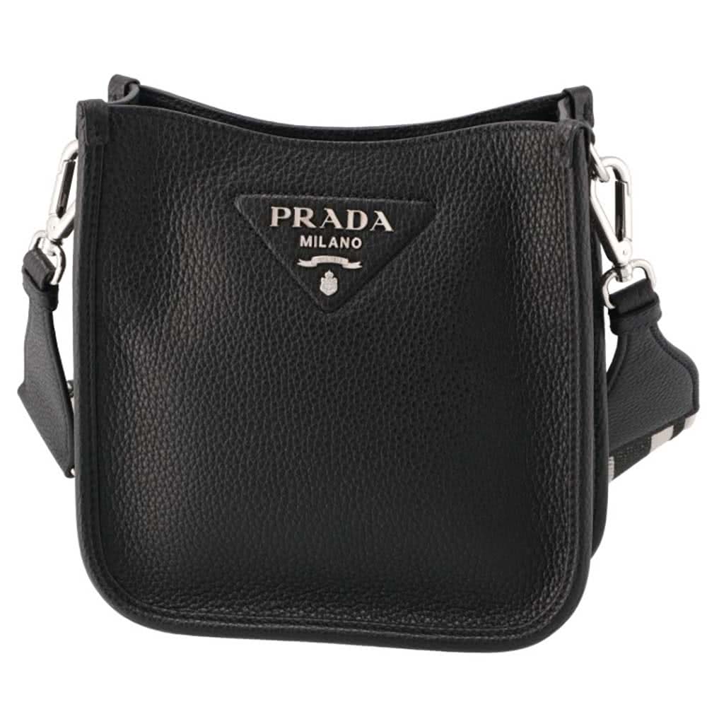 PRADA 普拉達 VIT.DAINO荔枝牛皮三角LOGO可