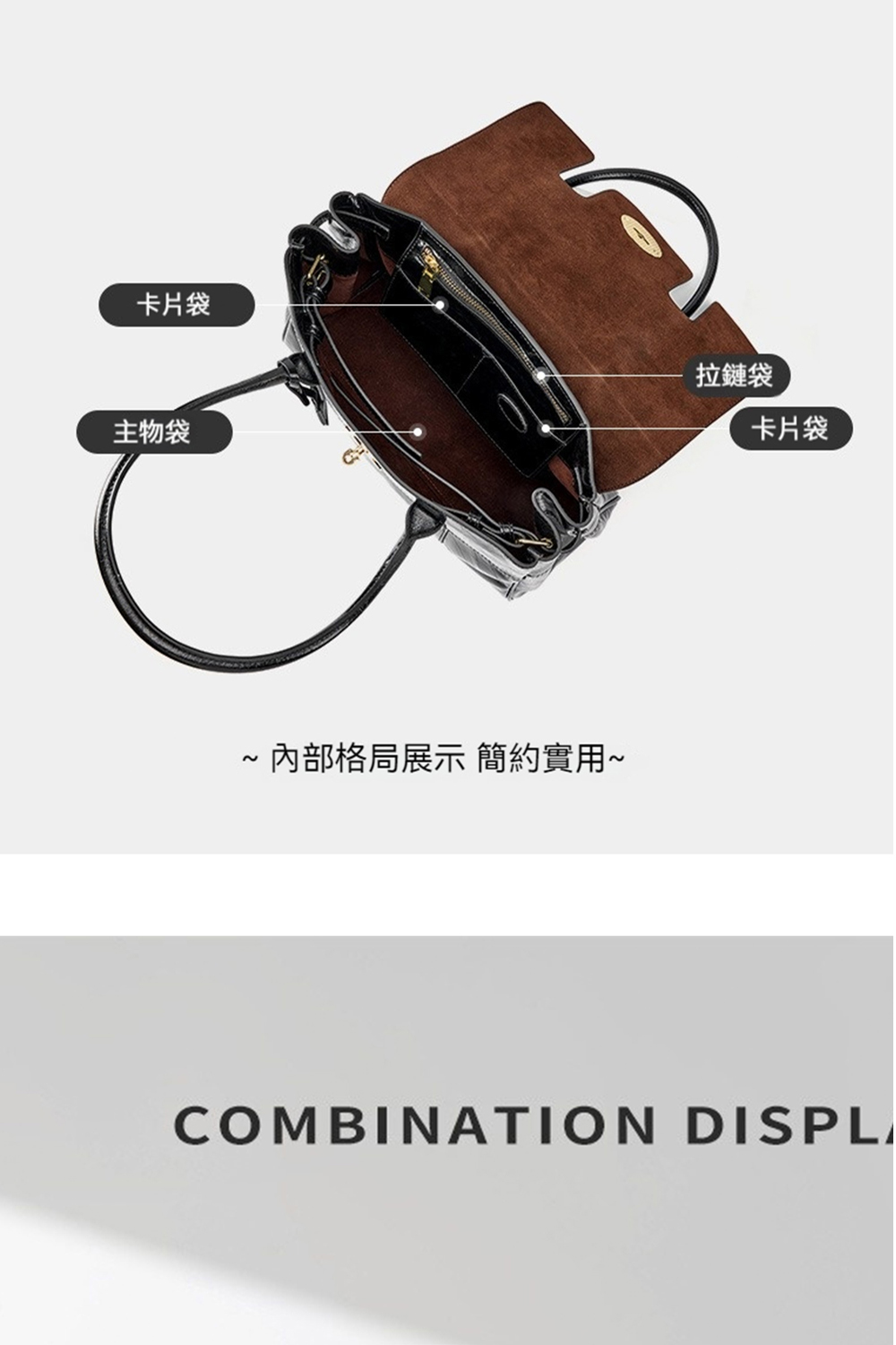 卡片袋 拉鏈袋 主物袋 內部格局展示 簡約實用 卡片袋 