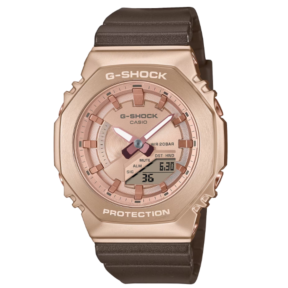 CASIO 卡西歐 G-SHOCK 優雅奢華 蜜桃粉金 個性