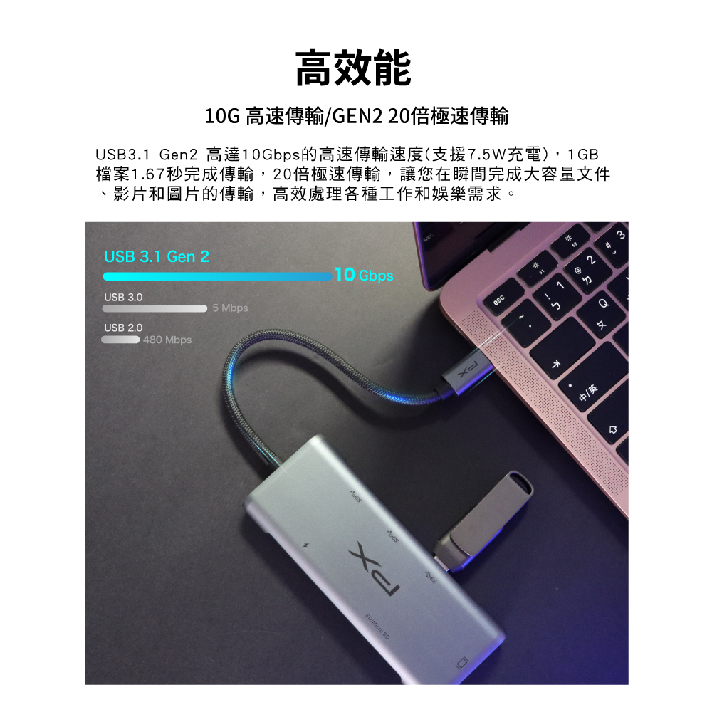 PX 大通 ★UCH-2110S HUB USB-A/Typ