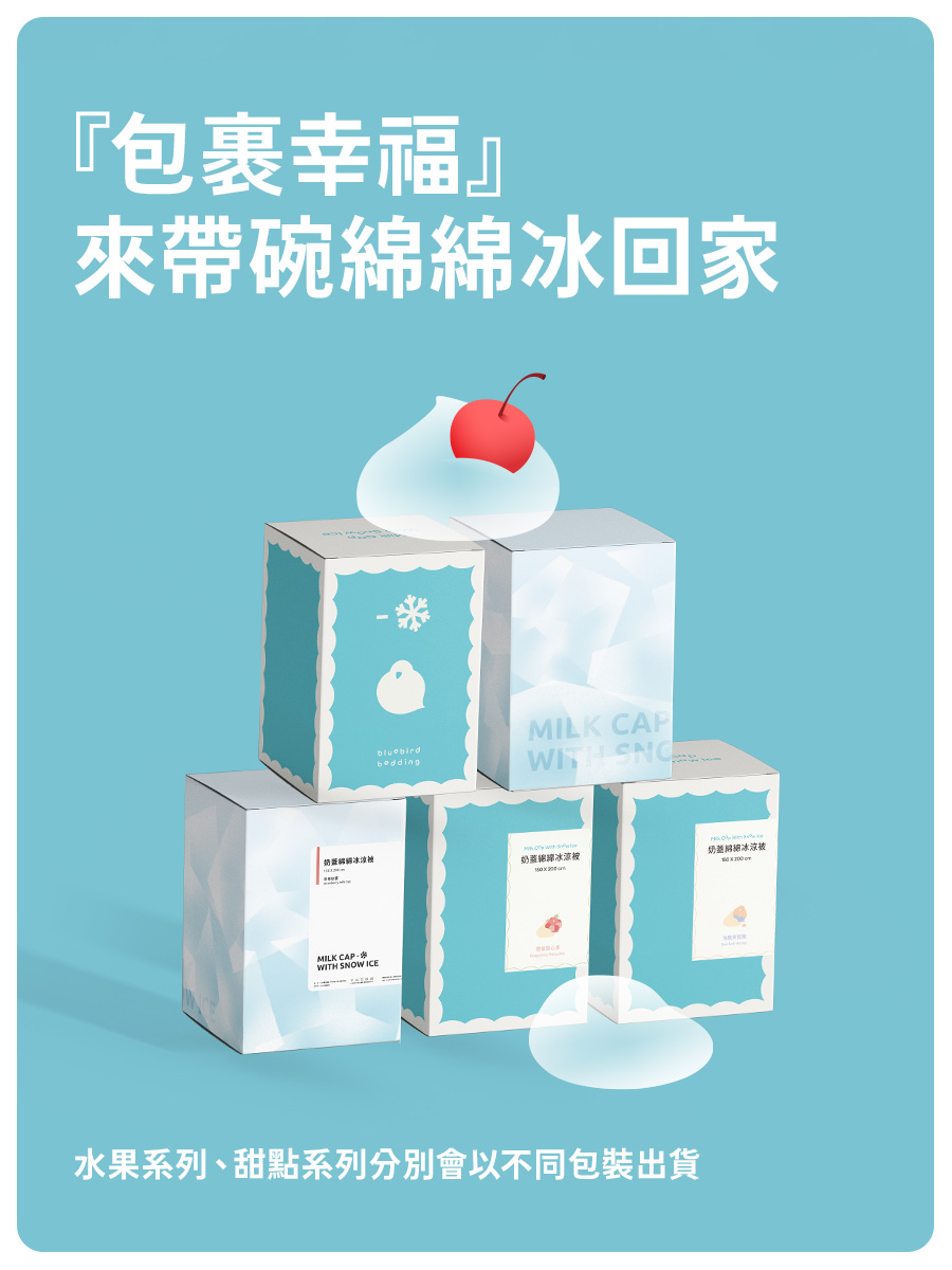 水果系列、甜點系列分別會以不同包裝出貨