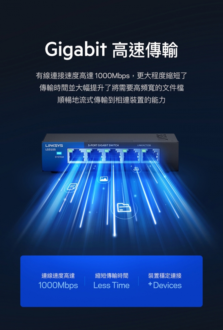 LGS116 16埠 Gigabit 超高速乙太網路交換器鐵