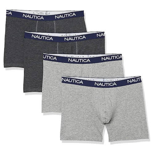 NAUTICA 2024男時尚彈性合身炭灰色修飾四角內著混搭