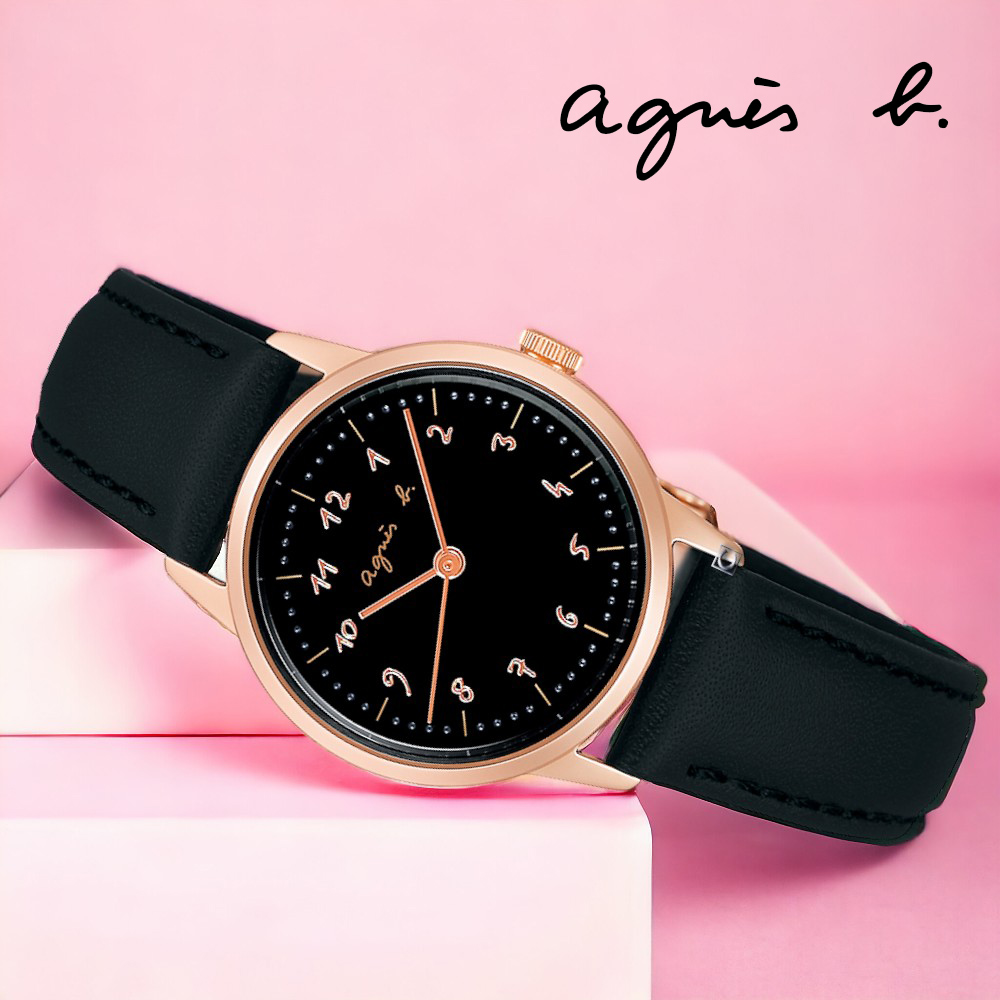 agnes b. marcello系列 經典時標 女錶 手錶