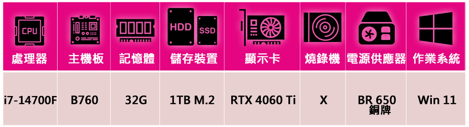 微星平台 i7二十核GeForce RTX 4060Ti W