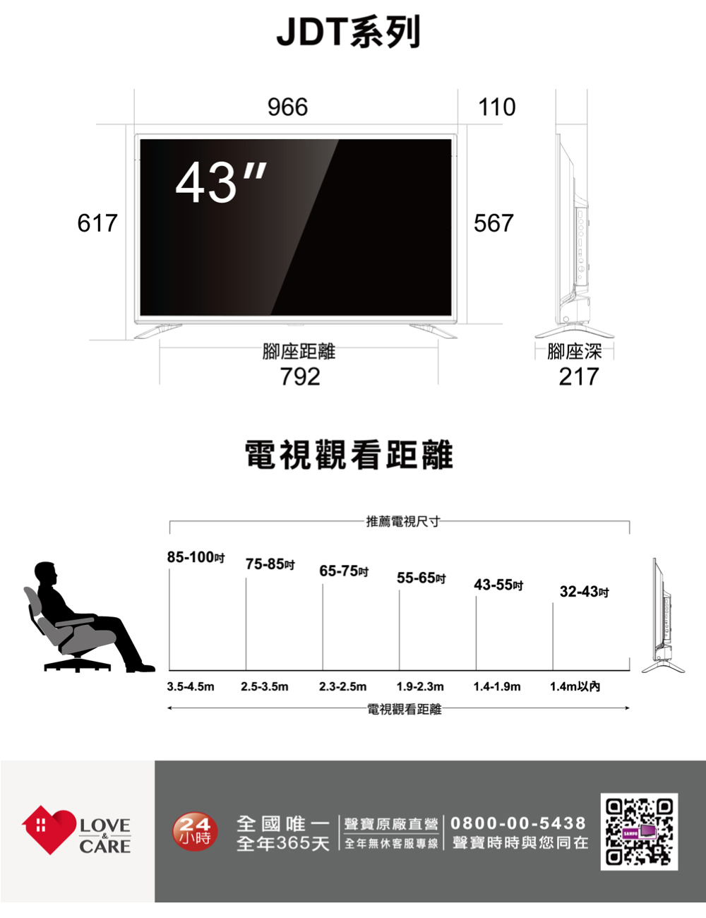 全年365天全年無休客服專線 聲寶時時與您同在