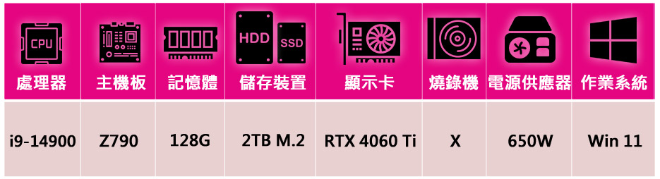 華碩平台 i9廿四GeForce RTX 4060Ti Wi