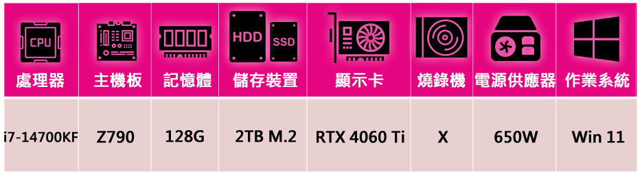 華碩平台 i7二十核GeForce RTX 4060Ti W