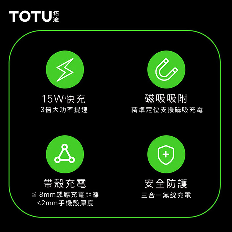 TOTU S36 三合一旅行磁吸無線充電座 磁吸無線充/無線