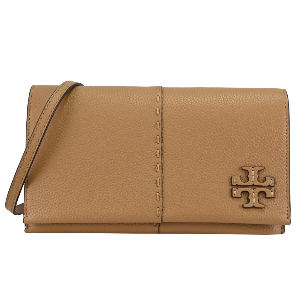 TORY BURCH 經典雙T LOGO荔枝皮革多功能二合一