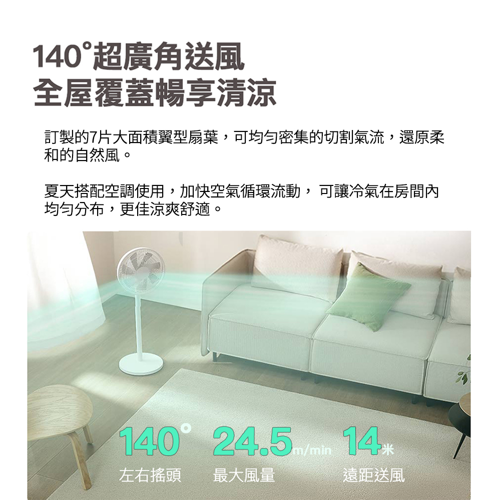 小米有品 小米-變頻電風扇1X(低分貝 落地扇 省電 功率低