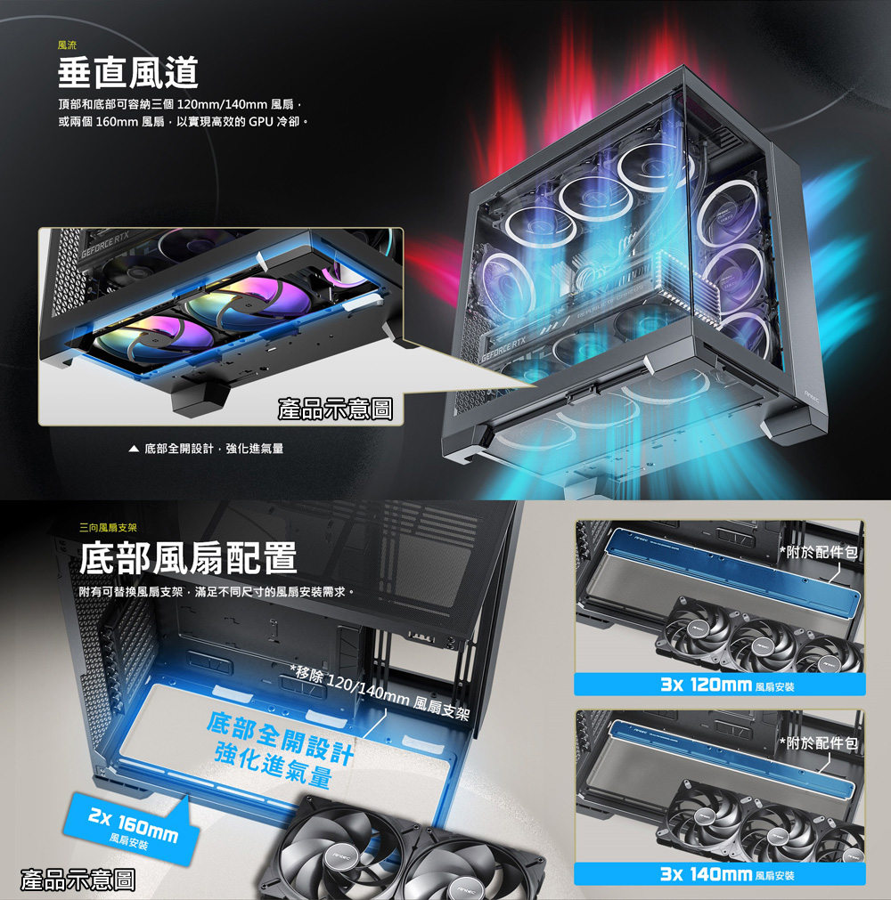 Antec 安鈦克 C8 ARGB E-ATX電腦機殼(黑色