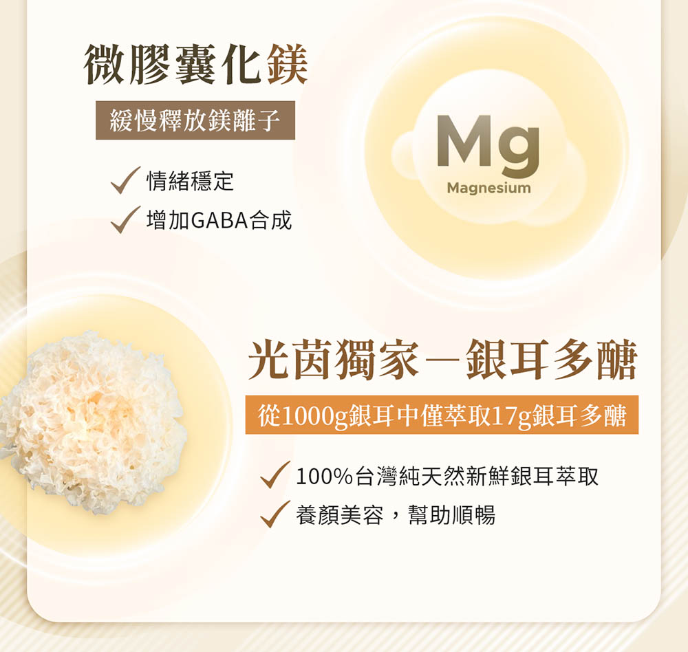 從1000g銀耳中僅萃取17g銀耳多醣