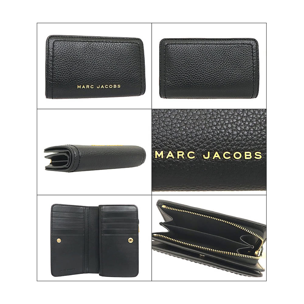 MARC JACOBS 馬克賈伯 簡約黑MJ logo牛皮中