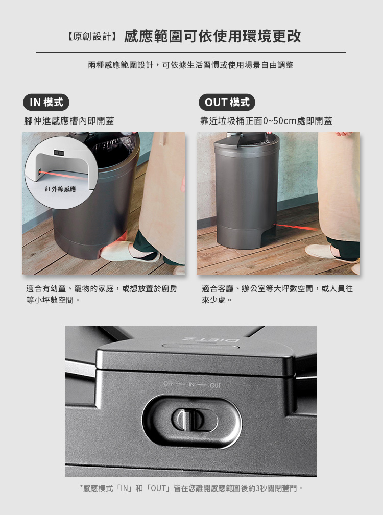 日本DiETZ DustBox30 自動感應垃圾桶-30L-