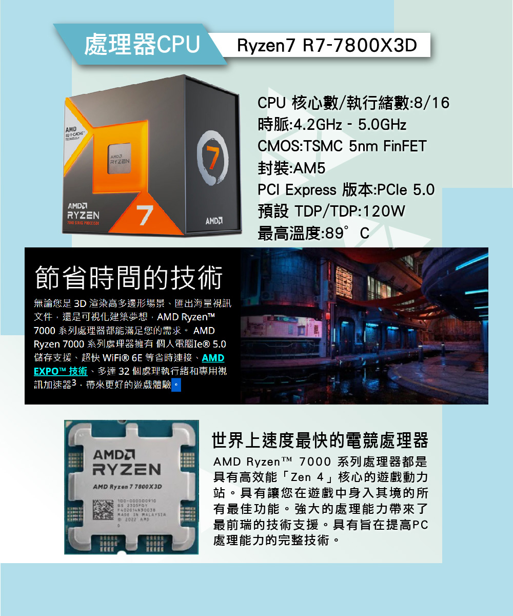 技嘉平台 R7八核GeForce RTX 4070S Win