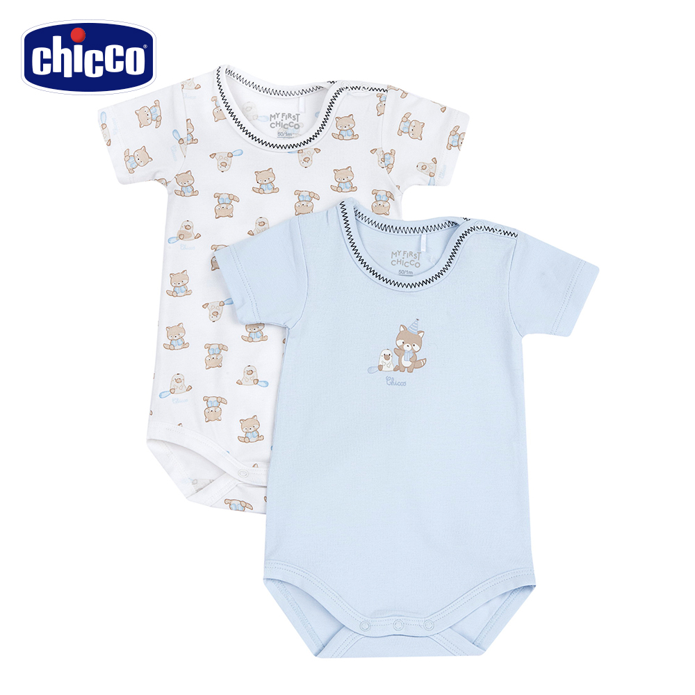 Chicco 24SS-浣熊派對-短袖連身衣二入 推薦