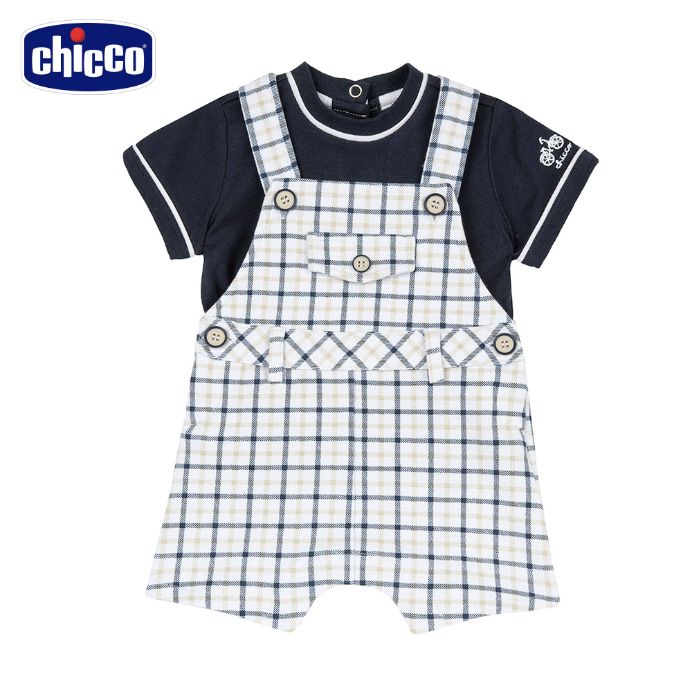 Chicco 24SS-單車之旅-格紋背心褲短袖套裝折扣推薦