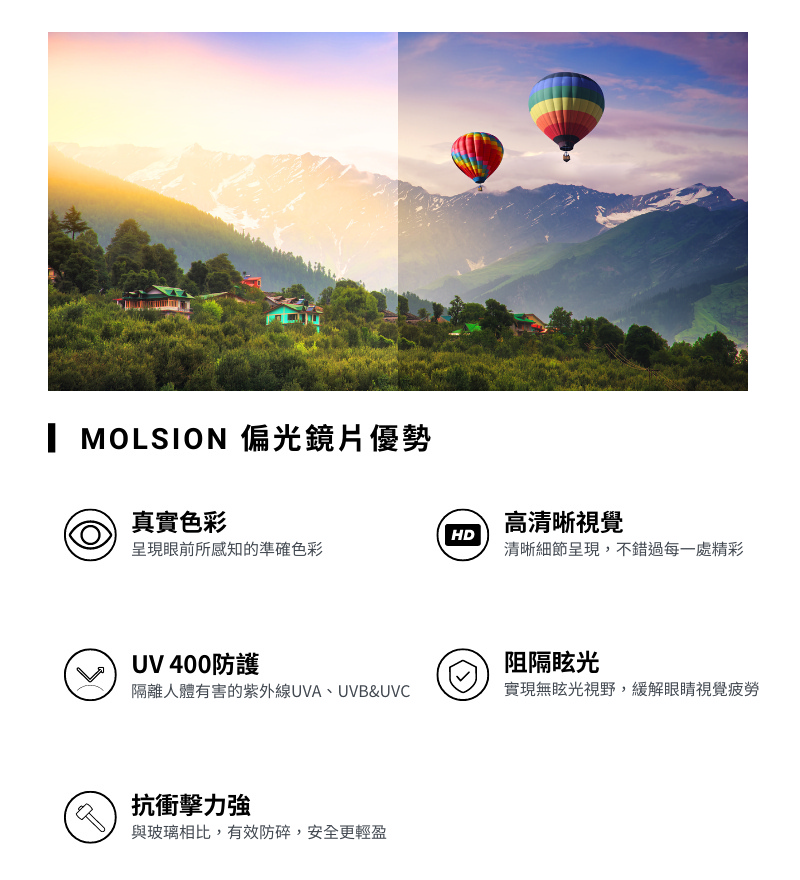 MOLSION 陌森 潮流復古偏光太陽眼鏡(MS5066-C