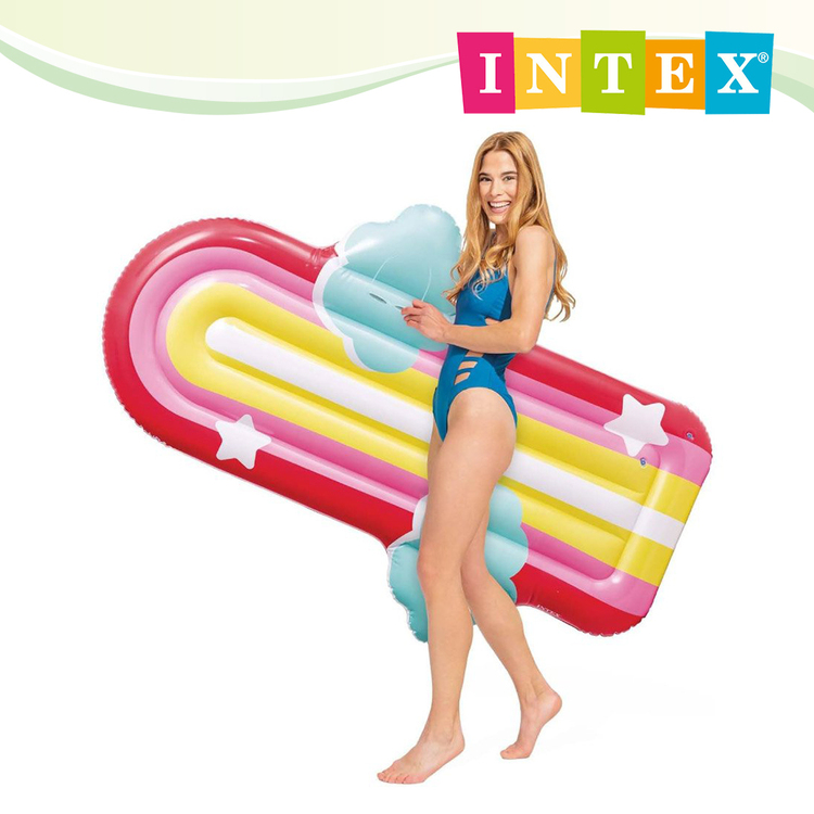 INTEX 彩虹雲戲水浮排175x117x20cm 適用9歲