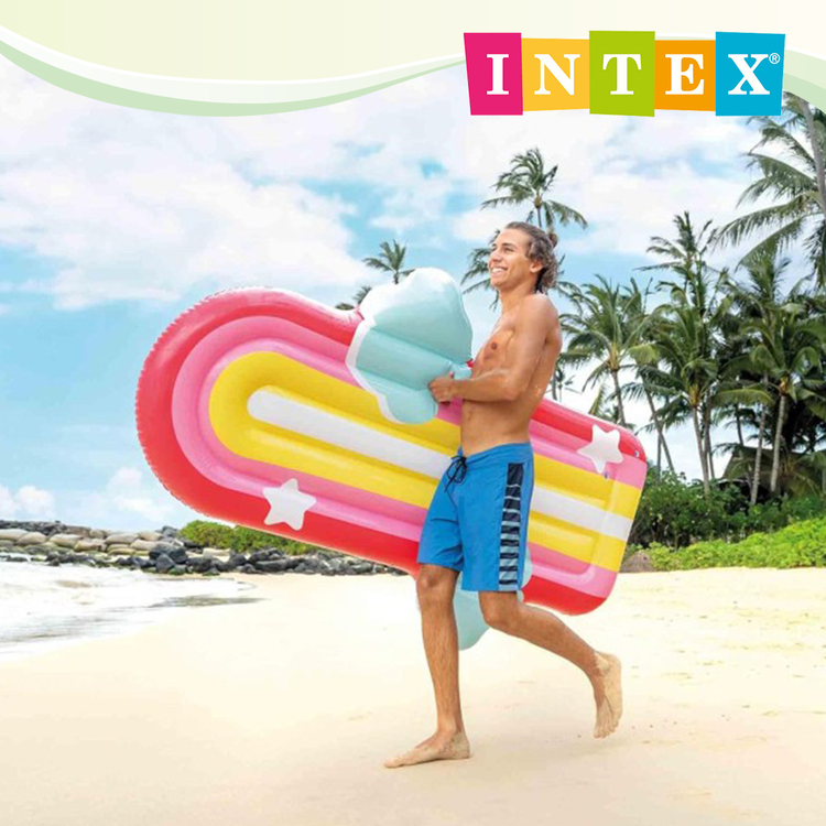 INTEX 彩虹雲戲水浮排175x117x20cm 適用9歲