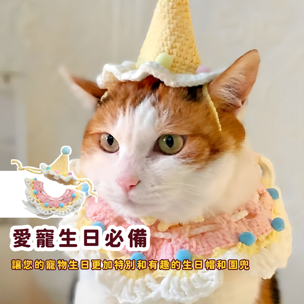 愛寵生日必備 讓您的寵物生日更加特別和有趣的生日帽和圍兜 