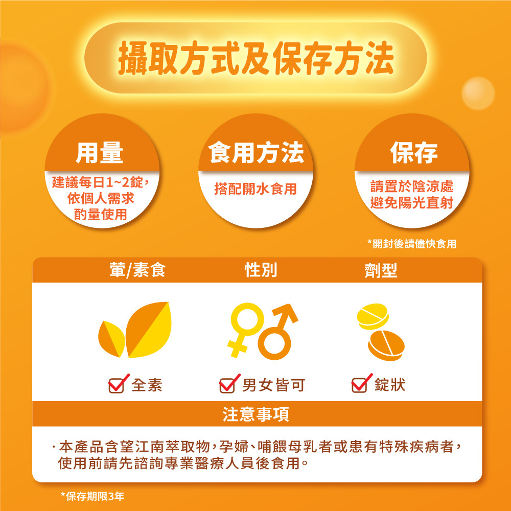 本產品含望江南萃取物,孕婦、哺餵母乳者或患有特殊疾病者,