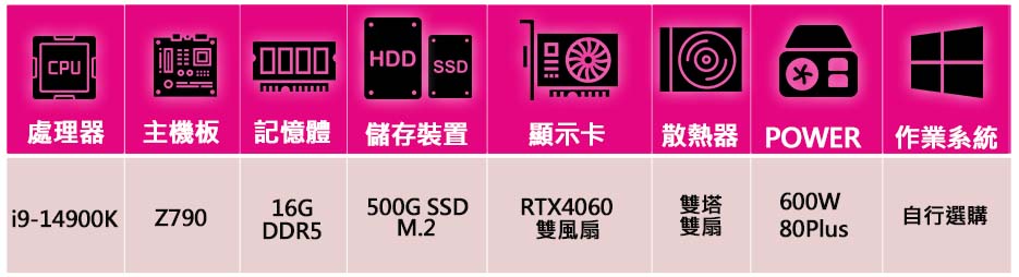 華碩平台 i9二四核 RTX4060 2X{錦繡前程}海景房