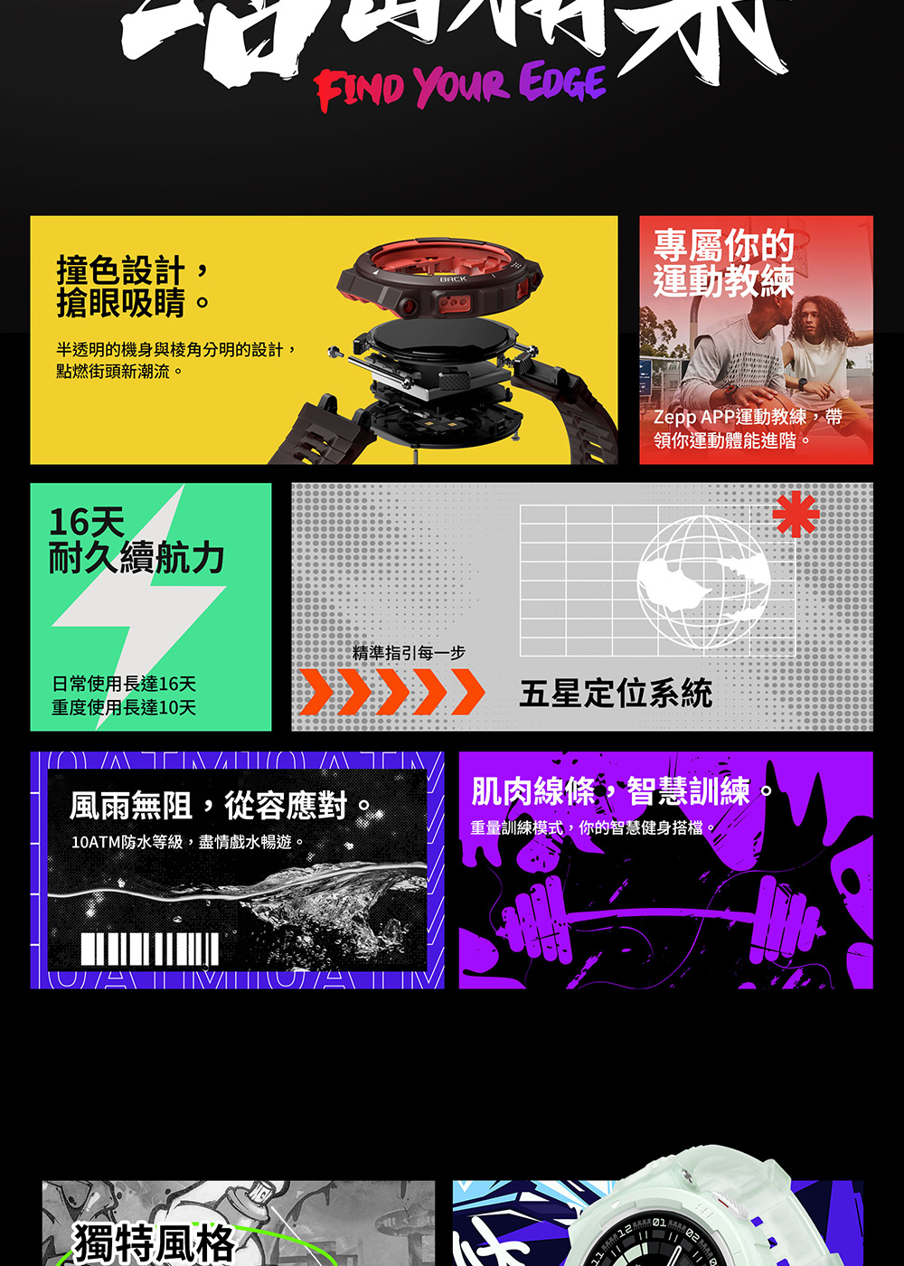 10ATM防水等級,盡情戲水暢遊。