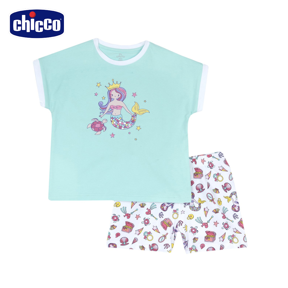 Chicco 24SS-家居休閒C-美人魚+海底世界短袖套裝