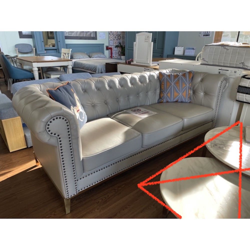 橙家居·家具 /展示出清品/美式三人位皮沙發YS001(出清