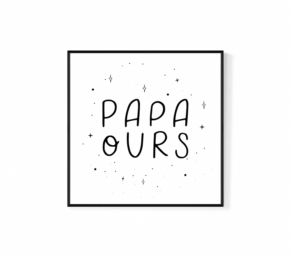 菠蘿選畫所 Papa Ours-60x60cm(父親節語錄字