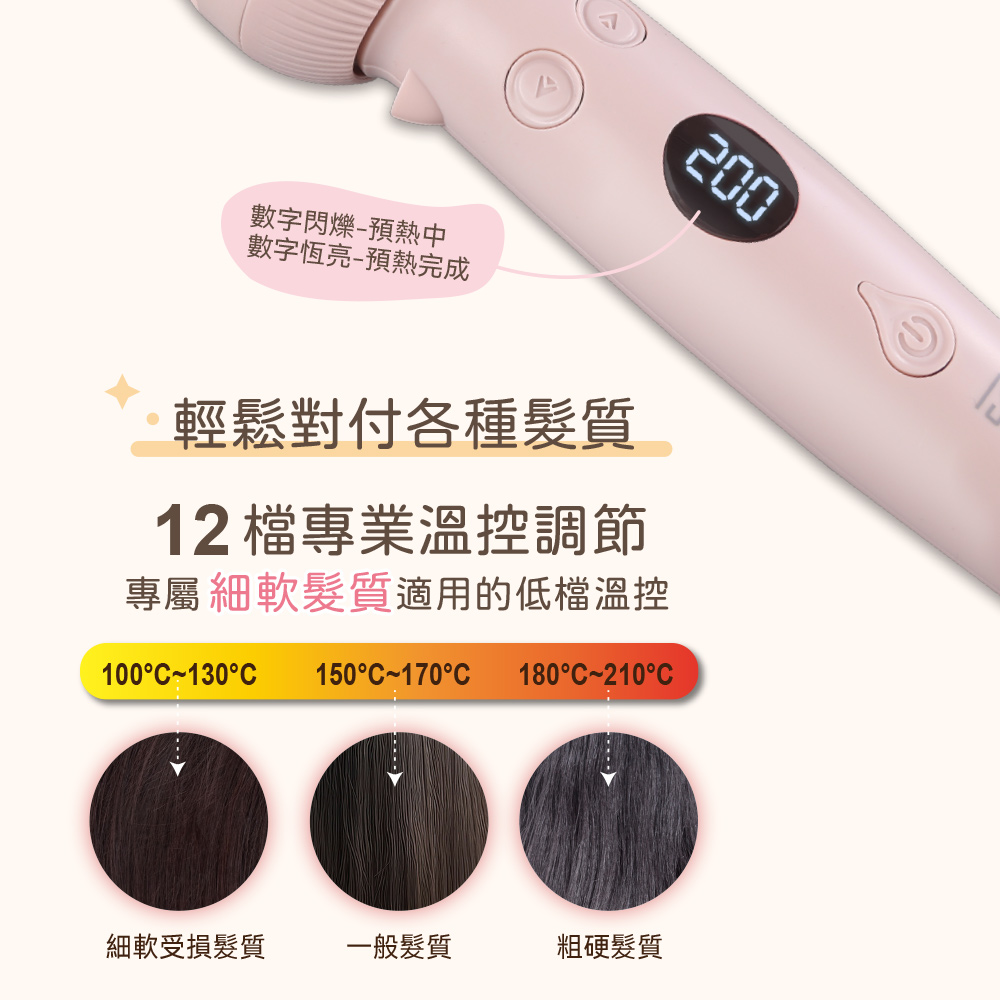 專屬細軟髮質適用的低檔溫控
