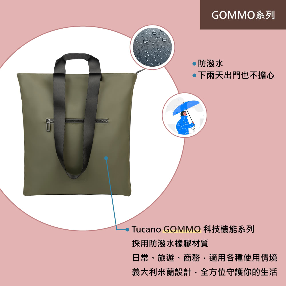 TUCANO GOMMO 科技機能防潑水托特包(2色)折扣推