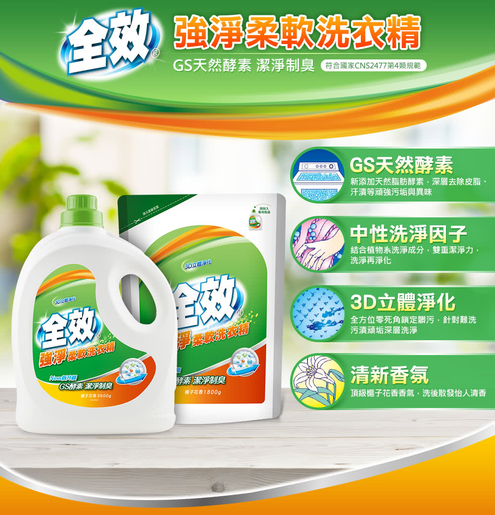毛寶 全效柔軟洗衣精(3500g x8入/箱)好評推薦
