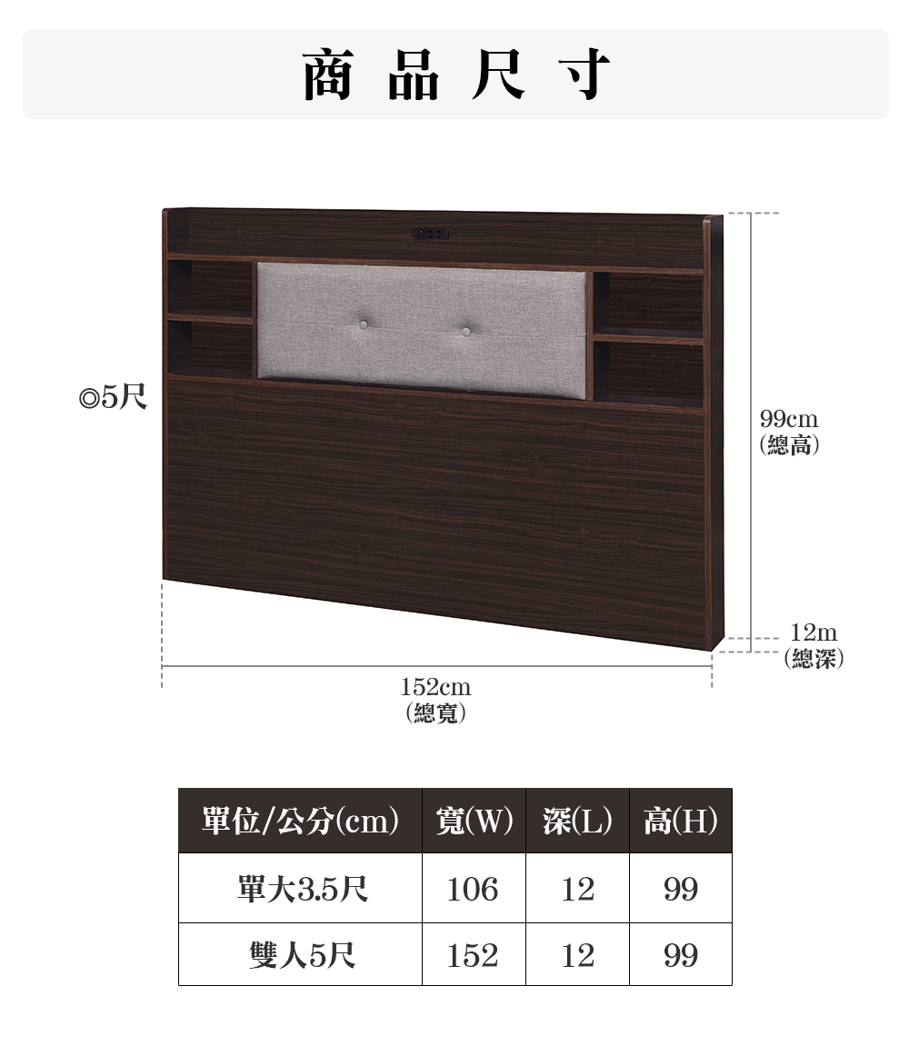 顛覆設計 三件組 貓抓皮靠枕插座床頭片+3分床底+獨立筒床墊