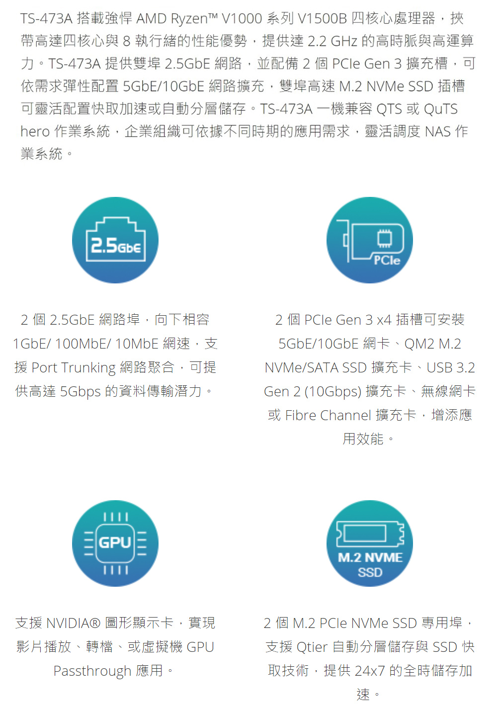 QNAP 威聯通 搭WD 4TB x2 ★ TS-473A-