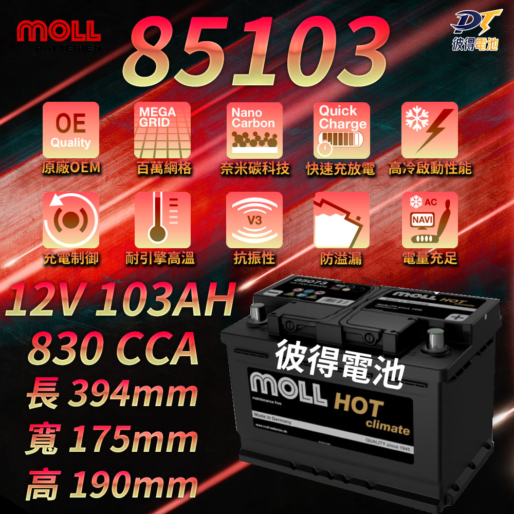 MOLL 85103 HOT Climate電瓶 高性能 1