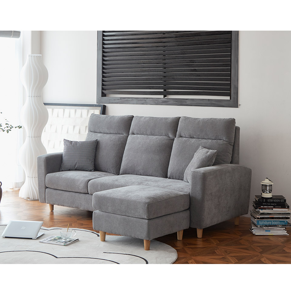 YKSHOUSE 亞瑟L型布沙發-獨立筒版好評推薦