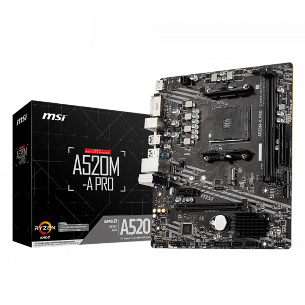 MSI 微星 微星 A520M-A PRO 主機板+AMD 