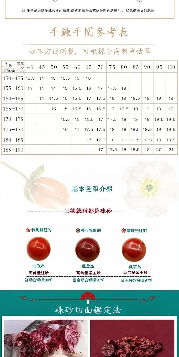 註手圍是選購手鍊尺寸的根據,購買前請務必確認手圍再選擇尺寸,以免退換貨的麻煩