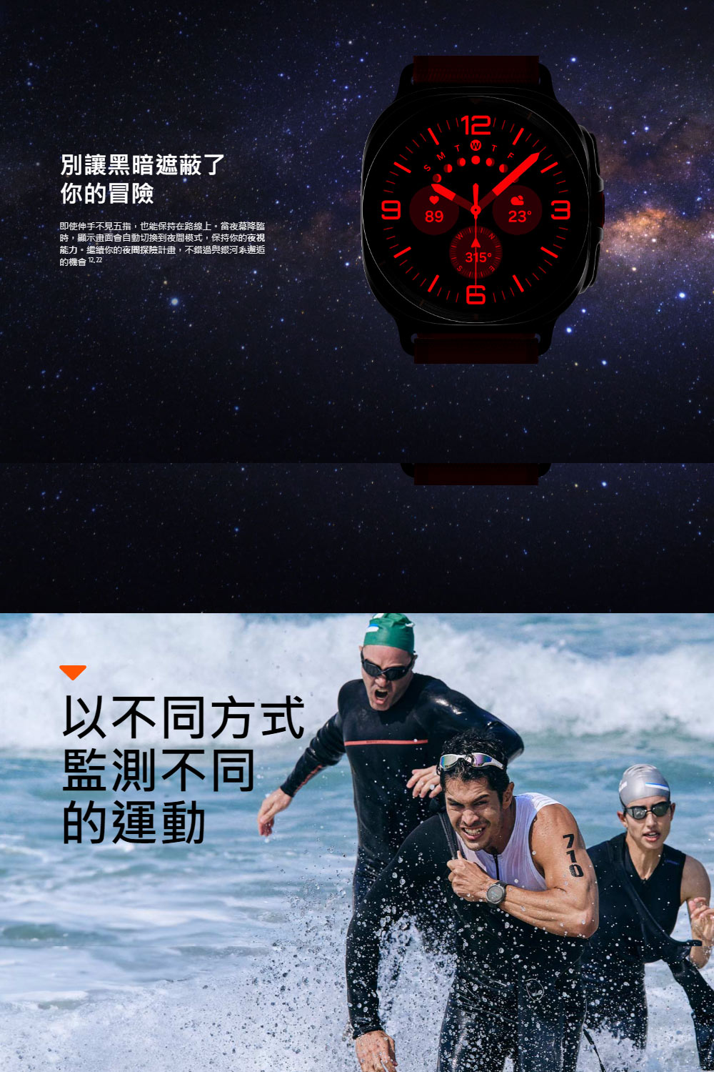 即使伸手不見五指,也能保持在路線上。當夜幕降臨
