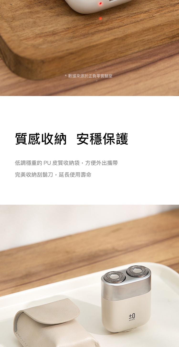 數據來源於正負零實驗室 質感收納 安穩保護 低調穩重的 PU皮質收納袋,方便外出攜帶 完美收納刮鬍刀,延長使用壽命 