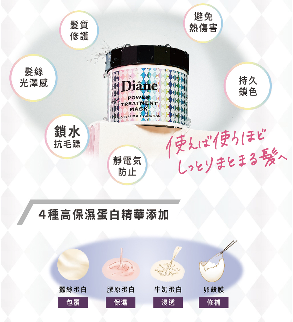 Moist Diane 黛絲恩 3D結構修護鑽光髮膜230g