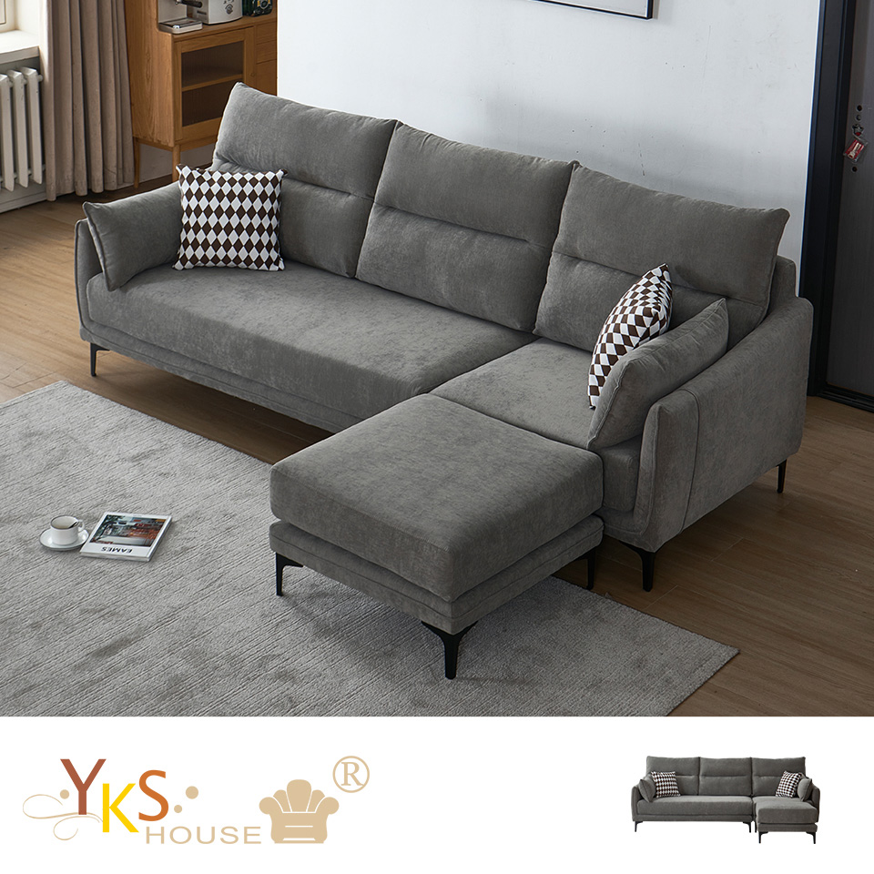 YKSHOUSE 卡爾頓L型布沙發-獨立筒版好評推薦