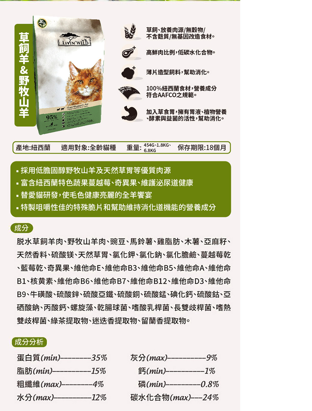 Livin Wild 野宴 全齡貓草飼無穀配方-放養雞&火雞